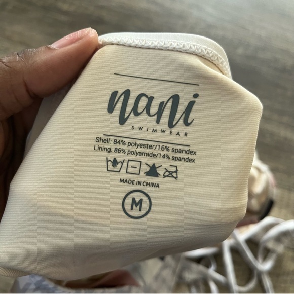 Nani Swimwear. Womens neutral color one piece swimsuit. Size medium. - Picture 13 of 14